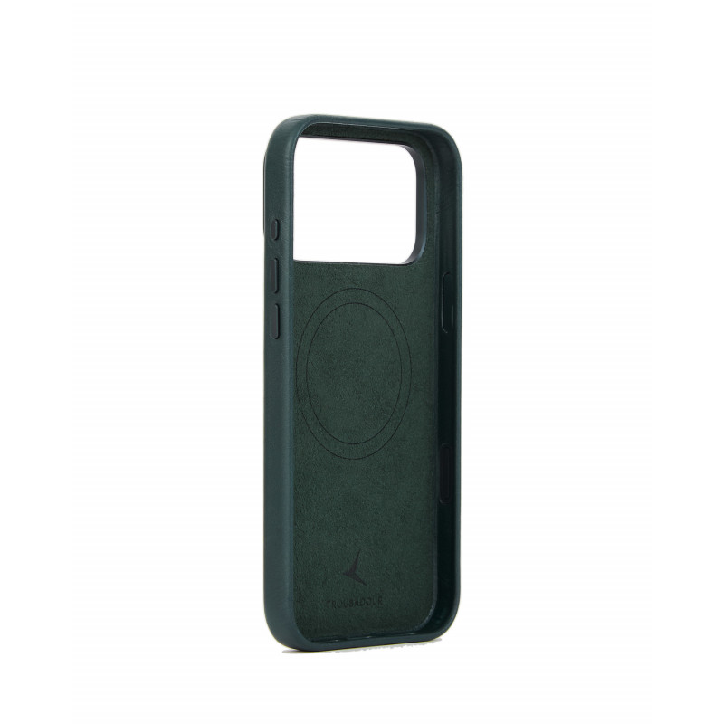 Mujjo Troubadour Lederhülle für Apple iPhone 18 Pro Max / 17 Pro Max, MagSafe, obsidiangrün