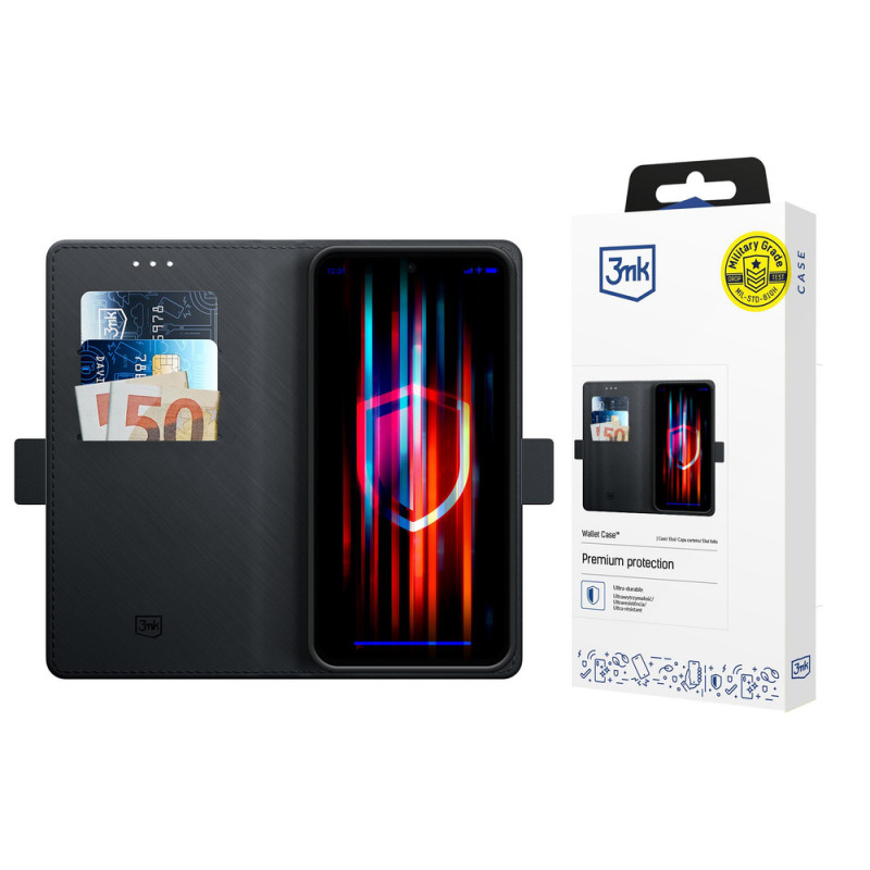 3MK Wallet Case Hülle für Xiaomi Redmi Note 14 Pro+, schwarz
