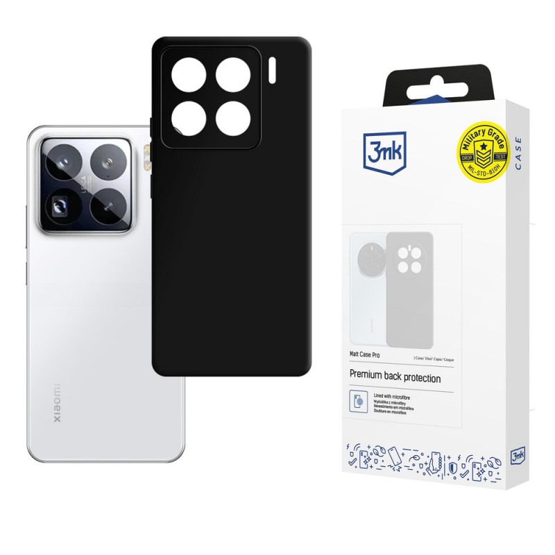 3MK Matt Case Pro Handyhülle für Xiaomi 15 Pro, schwarz