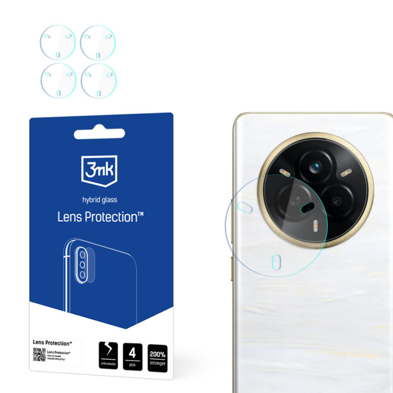3MK Lens Protection Hybridglas für Kameraobjektiv des Realme 14 Pro+ (4 Stk.)