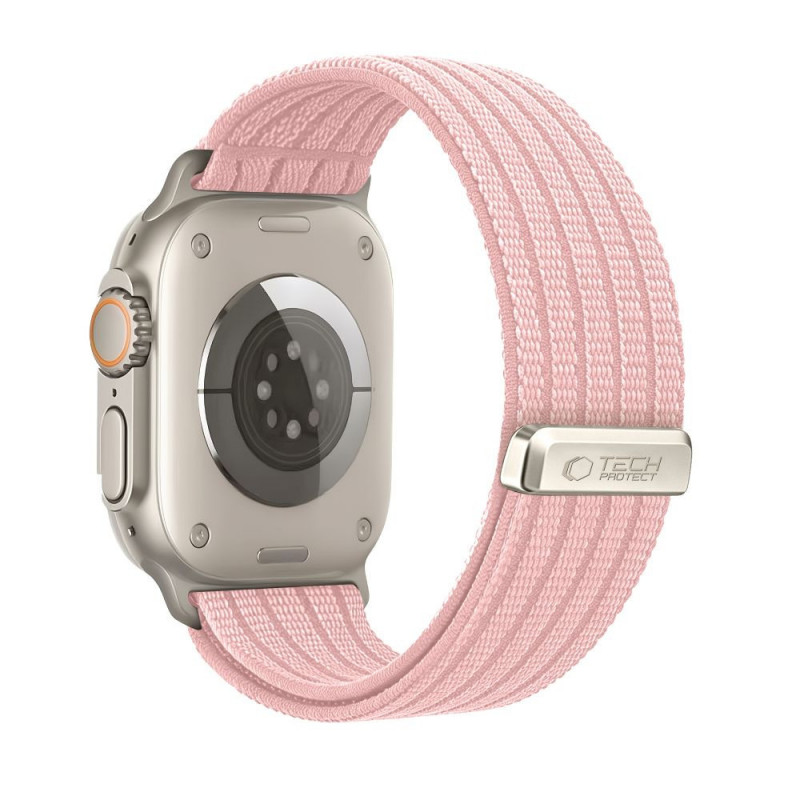 Tech-Protect Nylon Sport Armband für Apple Watch 44/45/46/49 mm, Hellrosa