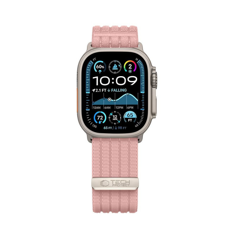 Tech-Protect Nylon Sport Armband für Apple Watch 44/45/46/49 mm, Hellrosa
