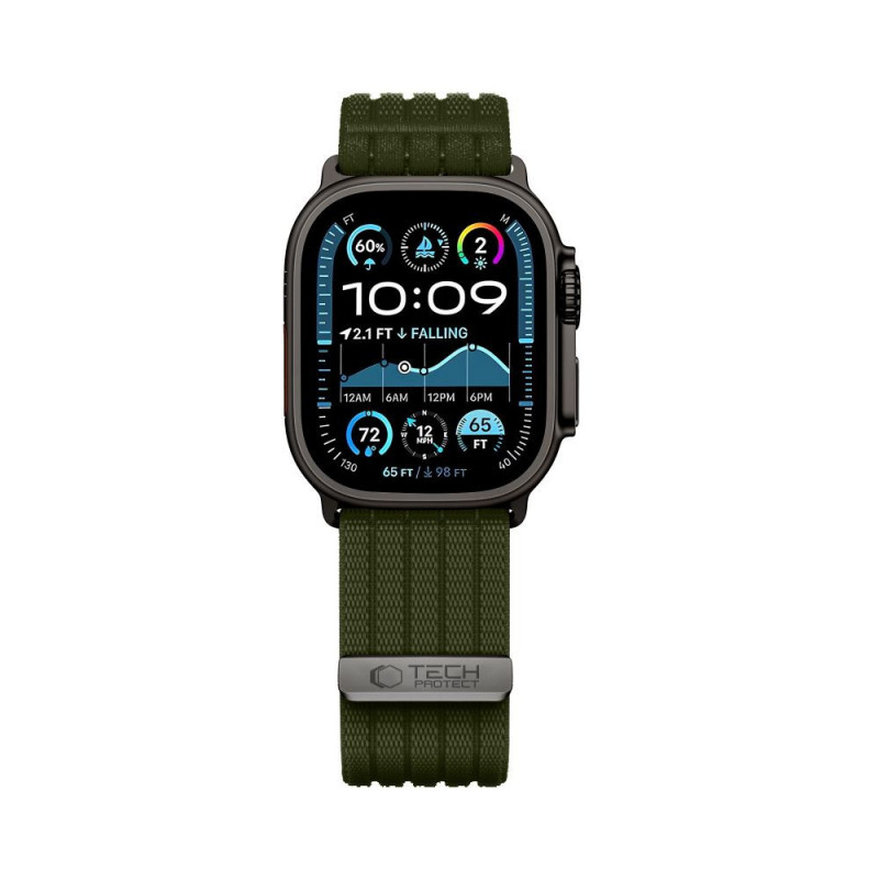 Tech-Protect Nylon Sport Armband für Apple Watch 44/45/46/49 mm, Dunkelgrün