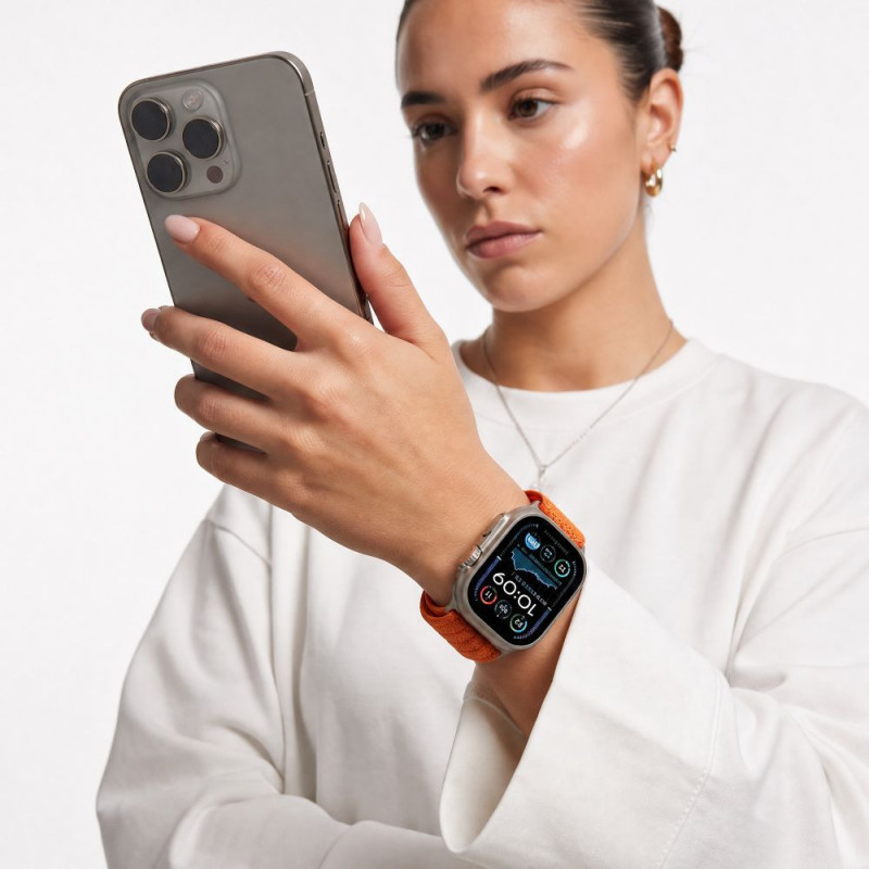 Tech-Protect Nylon Sport Armband für Apple Watch 44/45/46/49 mm, Orange