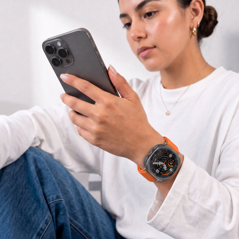 Tech-Protect Nylon Clasp Uhrenarmband für Samsung Galaxy Watch Ultra 1 / 2 2024-2026 47 mm, Orange