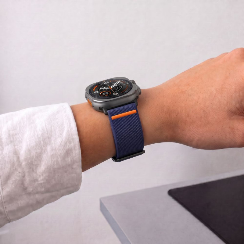 Tech-Protect Nylon Clasp Uhrenarmband für Samsung Galaxy Watch Ultra 1 / 2 2024-2026 47 mm, Marineblau