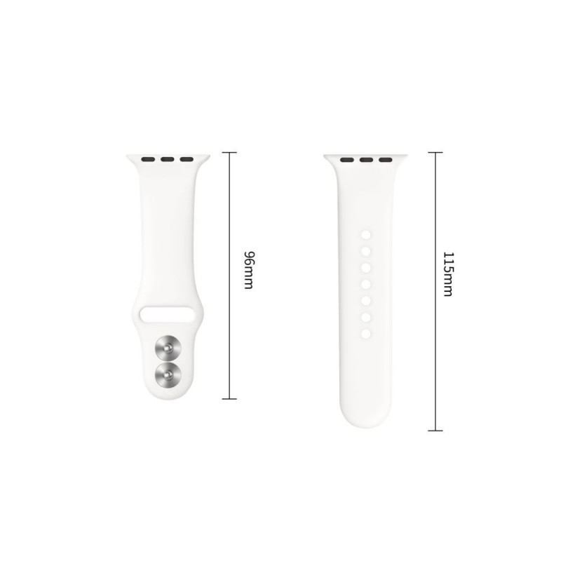 Tech-Protect Silicone Armband für Apple Watch 8/9/10/11/12/SE 40/41/42 mm, weiß