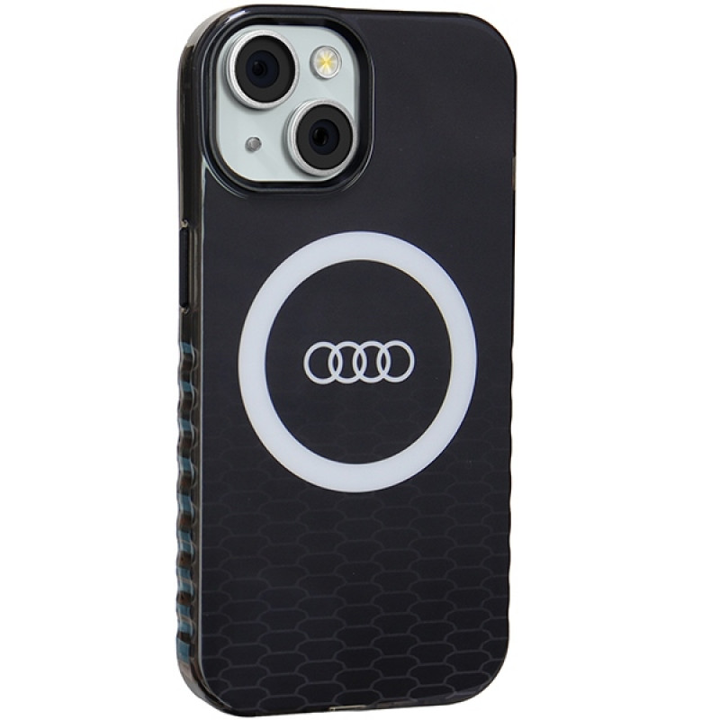 Audi IML Big Logo MagSafe Hülle für iPhone 15 / 14 / 13, schwarz (AUDI000075)
