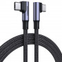 UGREEN US335 70696 gewinkeltes USB-C-auf-USB-C-Kabel, 100 W, 1 m, Schwarz
