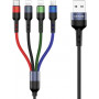 USAMS U26 SJ413USB01 (US-SJ413) 4-in-1-Nylonkabel, geflochten, 3 m, 2 A (2x Lightning/microUSB/USB-C)