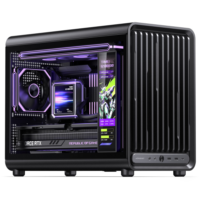 Jonsbo D33 STD PC-Gehäuse, Mini-Gehäuse, mATX, Tempered Glass, schwarz (D33 STD BLACK)