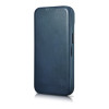 iCarer CE Oil Wax Premium Leather Folio Case magnetische Klapphülle für iPhone 14 Plus, MagSafe, blau (AKI14220707-BU)