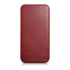 iCarer CE Oil Wax Premium Leather Folio Case magnetische Klapphülle für iPhone 14 Plus, MagSafe, rot (AKI14220707-RD)