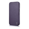 iCarer CE Premium Leather Folio Case magnetische Klapphülle für iPhone 14 Plus, MagSafe, dunkelviolett (WMI14220715-DP)