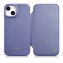 iCarer CE Premium Leather Folio Case Lederhülle für Apple iPhone 14 Plus / 15 Plus, MagSafe, hellviolett (ICR413)
