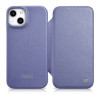 iCarer CE Premium Leather Folio Case Lederhülle für Apple iPhone 14 Plus / 15 Plus, MagSafe, hellviolett (ICR413)