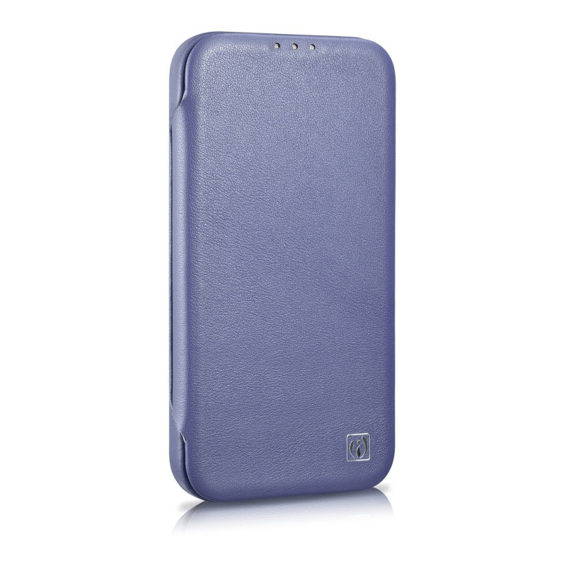 iCarer CE Premium Leather Folio Case Lederhülle für Apple iPhone 14 Pro Max, MagSafe, hellviolett (ICR419)