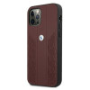 BMW BMHCP12MRSPPR Curve Perforate Leder-Hardcase für Apple iPhone 12 / 12 Pro, rot