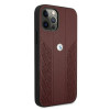 BMW BMHCP12MRSPPR Curve Perforate Leder-Hardcase für Apple iPhone 12 / 12 Pro, rot
