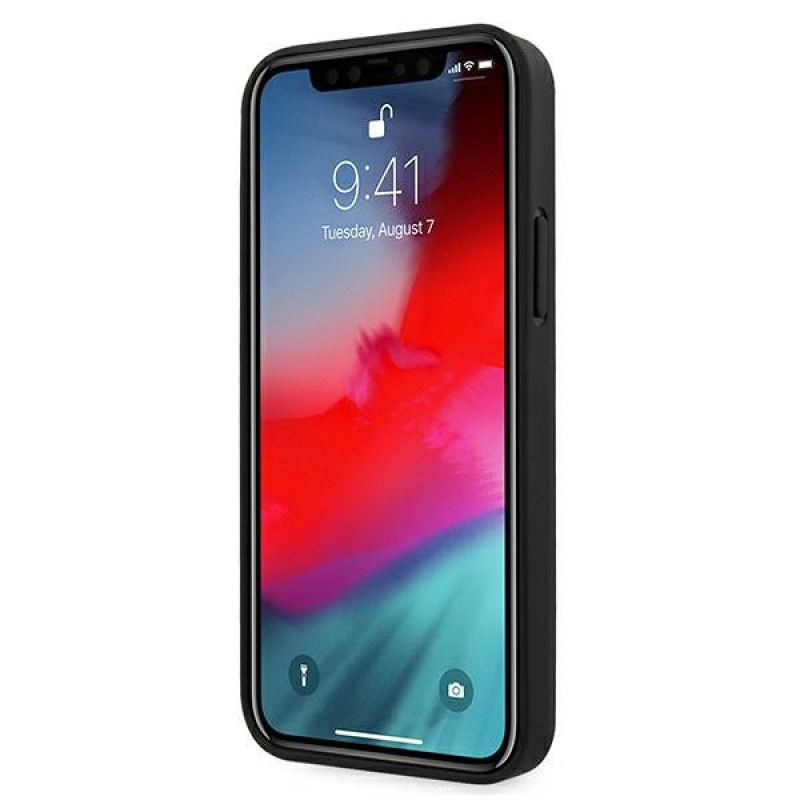 BMW BMHCP12SRSPPK Curve Perforate Leder-Hardcase für Apple iPhone 12 mini, schwarz