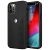 BMW BMHCP12LRSPPK Curve Perforate Leder-Hardcase für Apple iPhone 12 Pro Max, schwarz