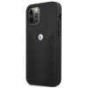 BMW BMHCP12LRSPPK Curve Perforate Leder-Hardcase für Apple iPhone 12 Pro Max, schwarz