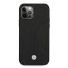 BMW BMHCP12MRSCSK Perforate Sides Leder-Hardcase für Apple iPhone 12 / 12 Pro, schwarz