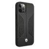 BMW BMHCP12MRSCSK Perforate Sides Leder-Hardcase für Apple iPhone 12 / 12 Pro, schwarz