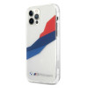 BMW BMHCP12LSKTGT Motorsport Tricolor Hardcase für Apple iPhone 12 Pro Max, transparent