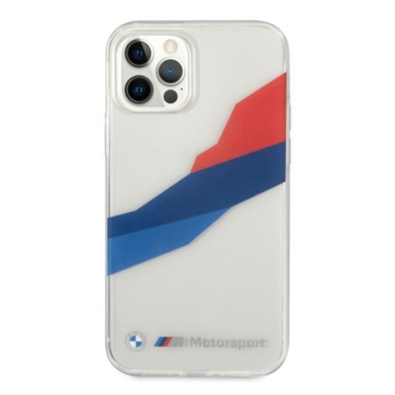 BMW BMHCP12LSKTGT Motorsport Tricolor Hardcase für Apple iPhone 12 Pro Max, transparent