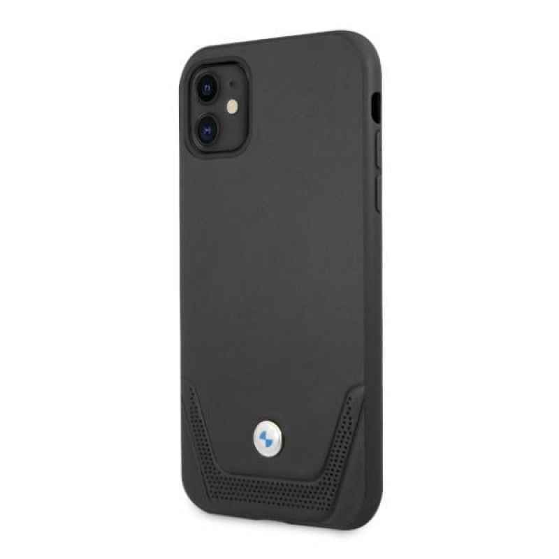 BMW BMHCN61RSWPK Leather Perforate Hardcase für Apple iPhone 11, schwarz