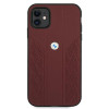 BMW BMHCN61RSPPR Leather Curve Perforate Hardcase für Apple iPhone 11, rot