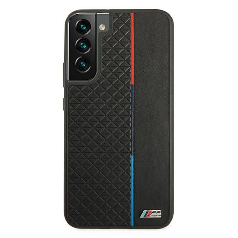 BMW BMHCS22MTRTBK Hardcase-Hülle für Samsung Galaxy S22+, M Collection Triangles, schwarz
