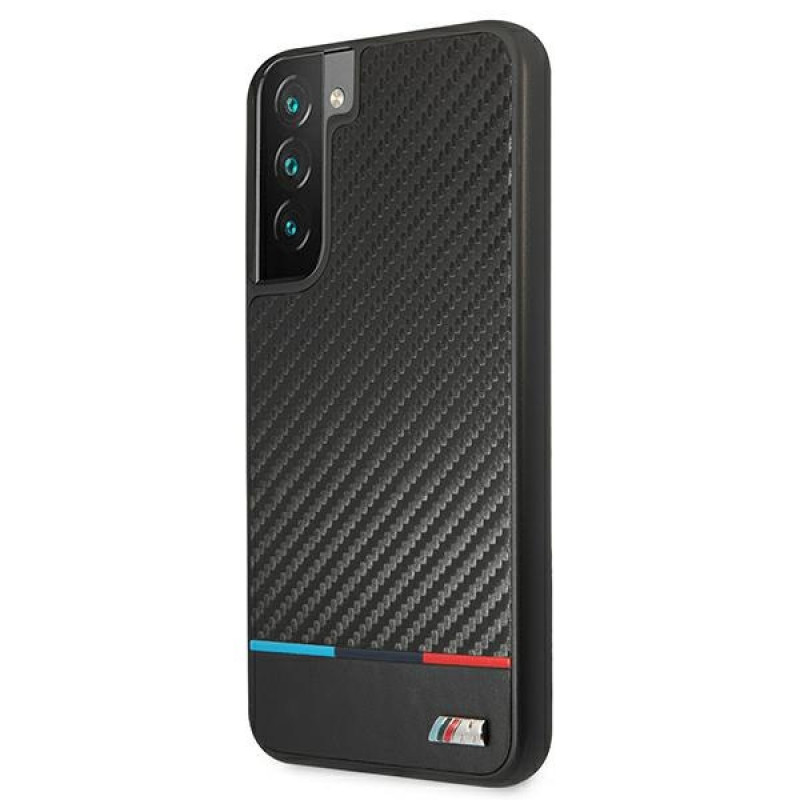 BMW BMHCS22MPUCARTCBK Hardcase-Hülle für Samsung Galaxy S22+, M Collection Triangles, schwarz