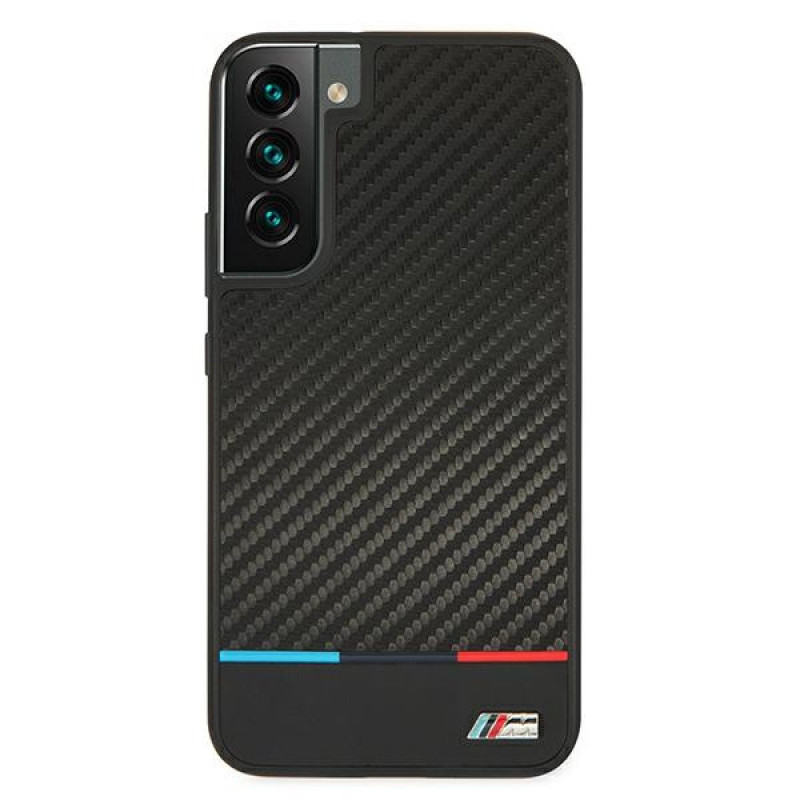 BMW BMHCS22MPUCARTCBK Hardcase-Hülle für Samsung Galaxy S22+, M Collection Triangles, schwarz