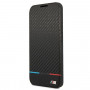 BMW BMBKS22MPUCARTCBK Bookcase-Hülle für Samsung Galaxy S22+, M Collection Triangles, schwarz