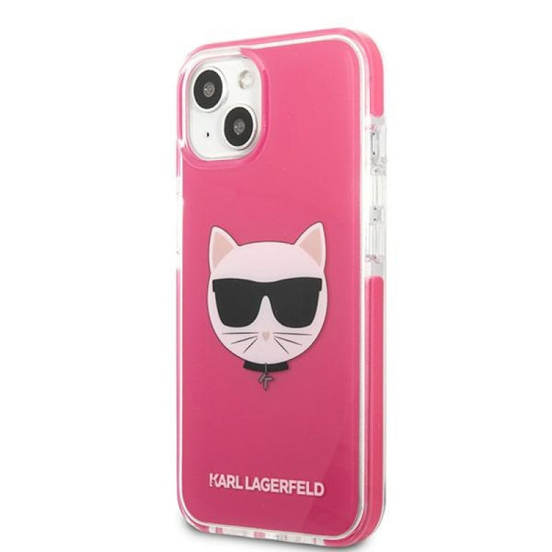 Karl Lagerfeld KLHCP13STPECPI Hardcase-Hülle für Apple iPhone 13 mini 5,4″, Choupette Head, fuchsia