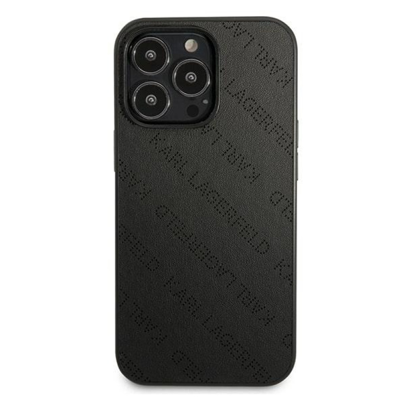Karl Lagerfeld KLHCP13LPTLK Hardcase-Hülle für Apple iPhone 13 Pro, Perforated Allover, schwarz