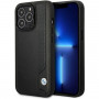 BMW BMHCP14L22RBDK Leather Blue Dots Hardcase für iPhone 14 Pro 6,1", schwarz