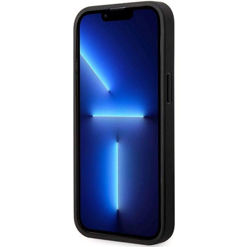 BMW BMHCP14X22RBDK Leather Blue Dots Hardcase für iPhone 14 Pro Max 6,7", schwarz