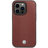 BMW BMHCP14L22RFGR Leather Diamond Pattern Hardcase für iPhone 14 Pro 6,1", burgunderrot