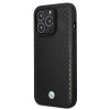 BMW BMHCP14L22RFGK Leather Diamond Pattern Hardcase für iPhone 14 Pro 6,1", schwarz