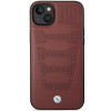 BMW BMHCP14S22RPSR Hülle für iPhone 14, bordeaux, Leather Seats Pattern