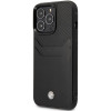 BMW BMHCP14X22RSEPK Hülle für iPhone 14 Pro Max, schwarz, Leather Card Slot