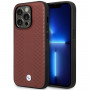 BMW BMHMP14L22RFGR Leather Diamond Pattern MagSafe Hülle für Apple iPhone 14 Pro 6,1″, burgunderrot