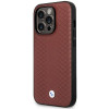 BMW BMHMP14L22RFGR Leather Diamond Pattern MagSafe Hülle für Apple iPhone 14 Pro 6,1″, burgunderrot