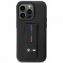 BMW BMHCP14M22GSLK Grip Stand Hot Stamp Hardcase-Hülle für Apple iPhone 14 Plus / 15 Plus, schwarz