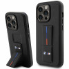 BMW BMHCP14L22GSLK Grip Stand Hot Stamp Hardcase-Hülle für Apple iPhone 14 Pro, schwarz