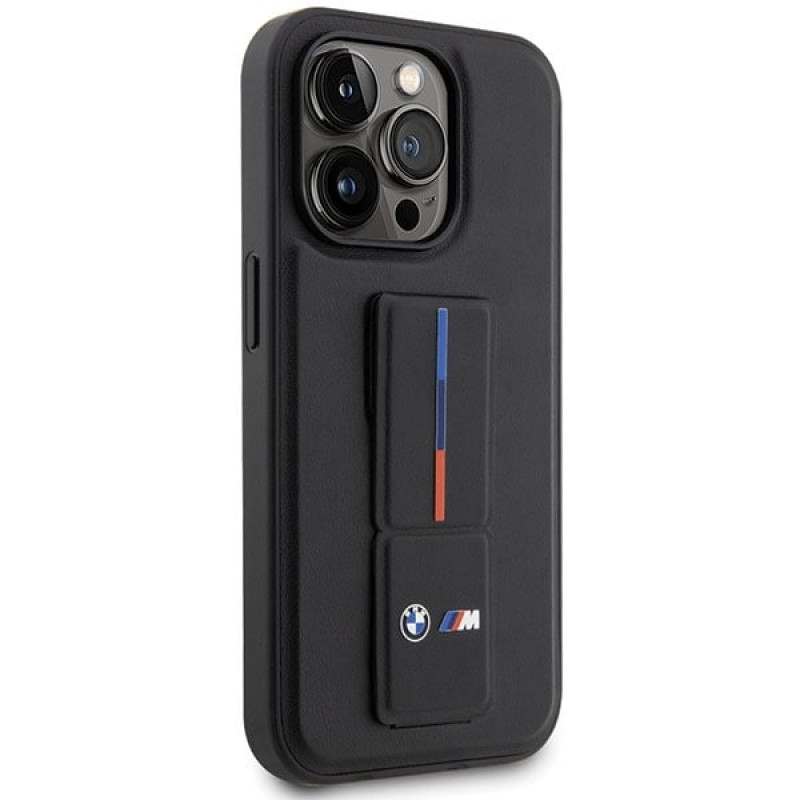 BMW BMHCP14X22GSLK Grip Stand Hot Stamp Hardcase-Hülle für Apple iPhone 14 Pro Max, schwarz