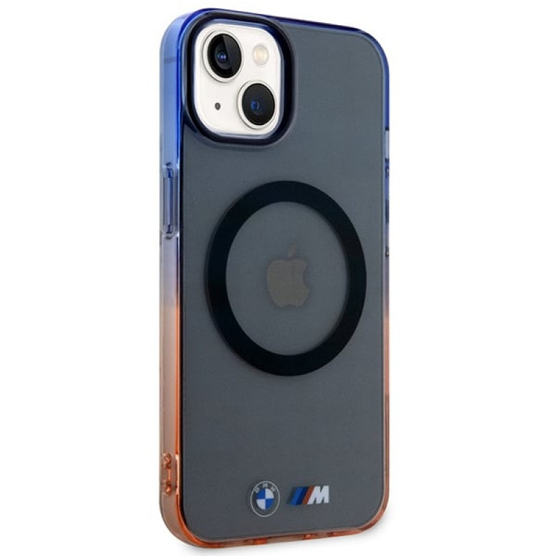 BMW BMHMP14MHTGE Gradient Bumper MagSafe Hardcase-Hülle für Apple iPhone 14 Plus / 15 Plus, grau